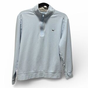 Vineyard Vines Men's Light Blue Zip-Up Sweater